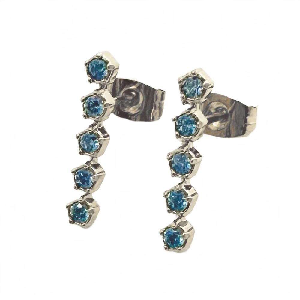 NEW HONEYCAT women's gemma crystal lined studs in silver